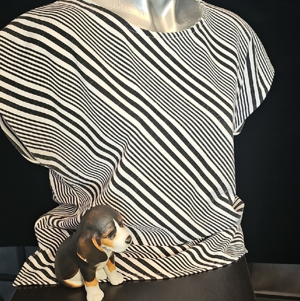 Striped Black and White Women's Top